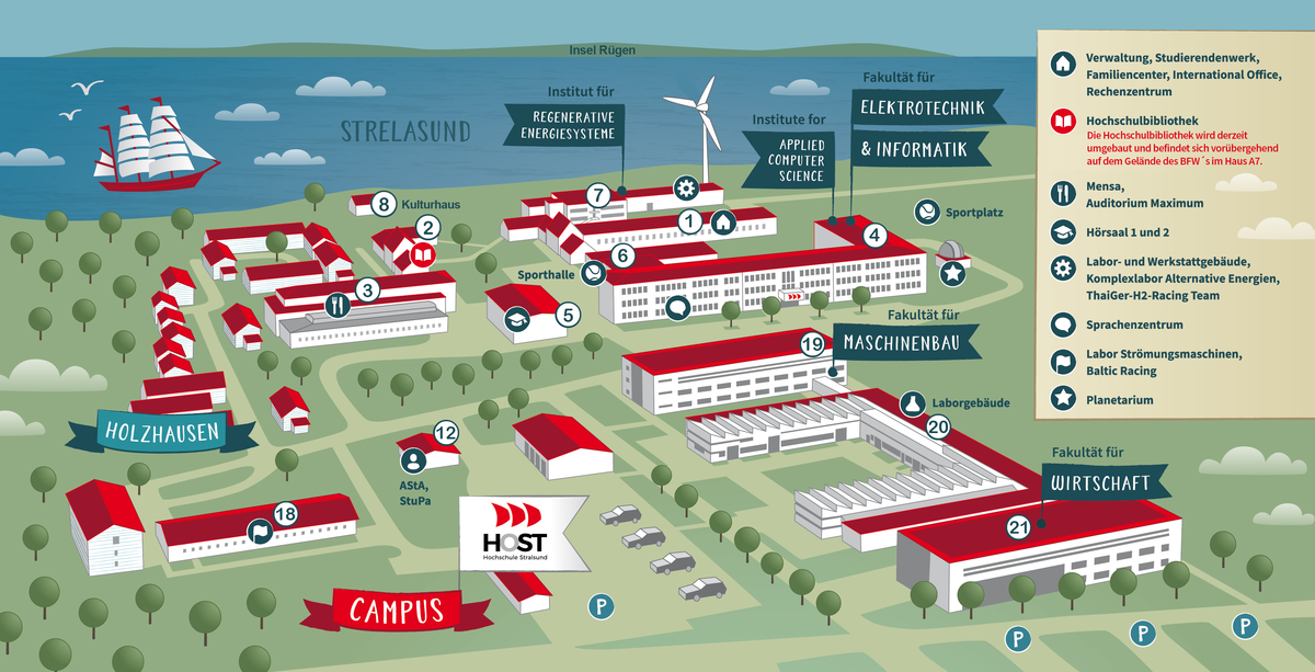 Campusplan der Hochschule Stralsund