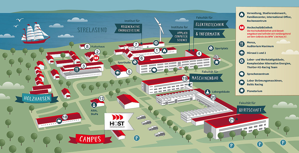 Campusplan der Hochschule Stralsund