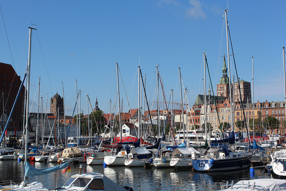 Boats in Stralsund harbor