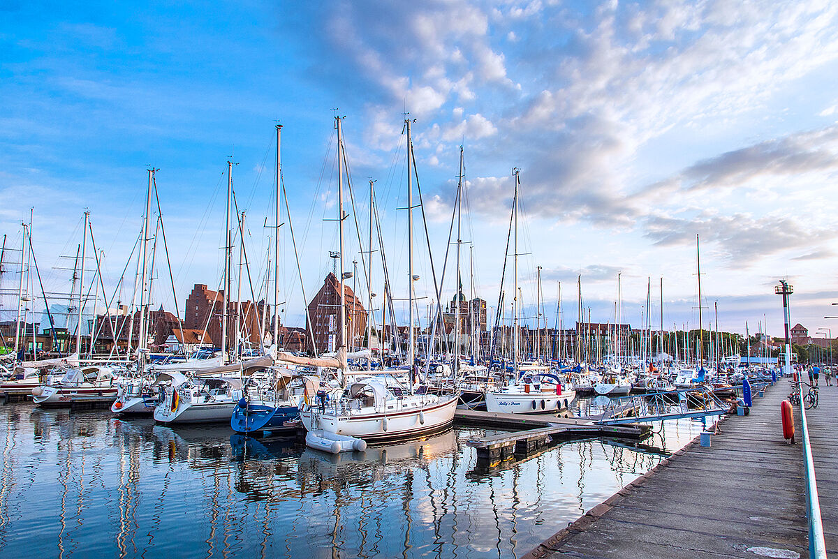 Boats in Stralsund harbor