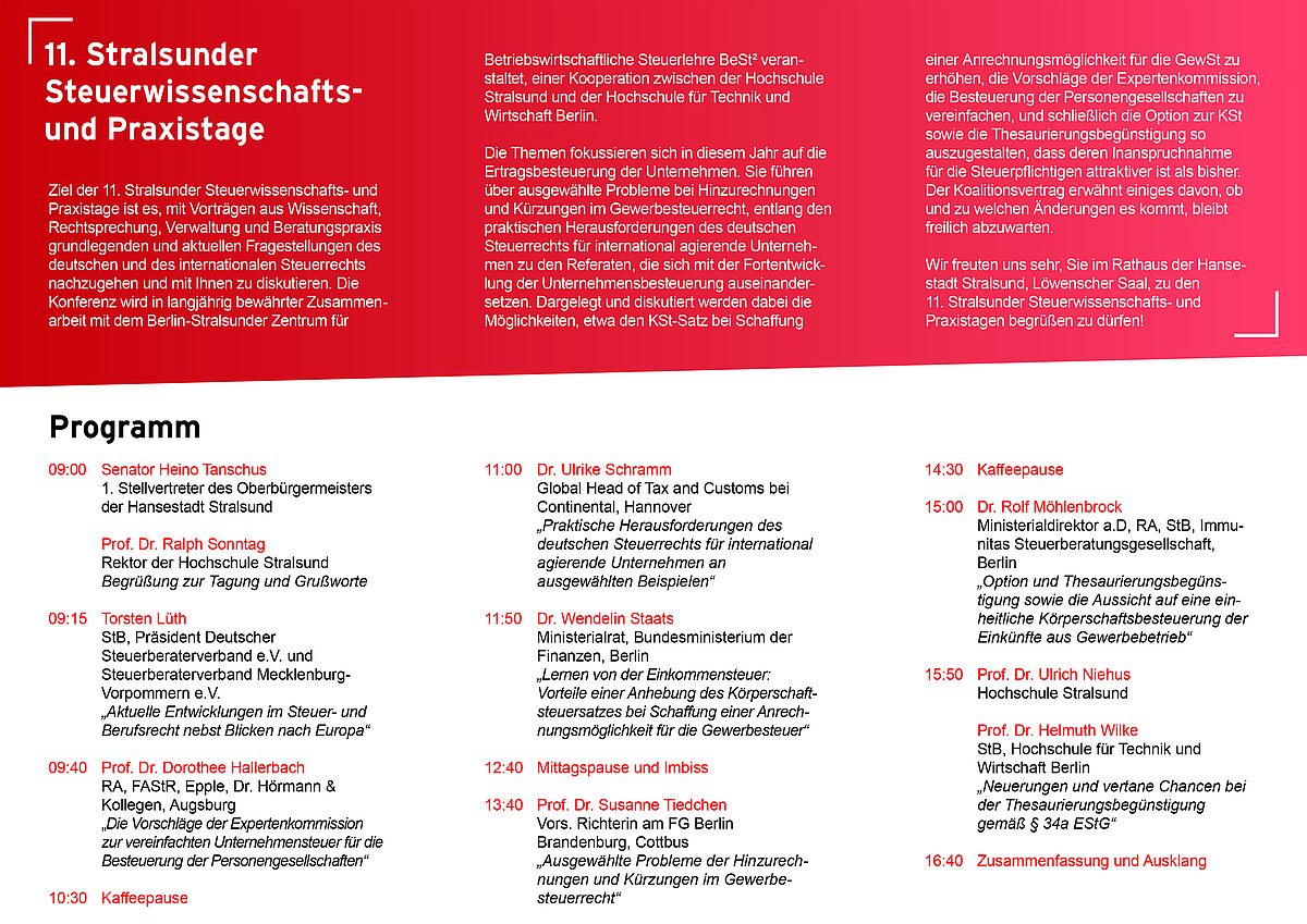 Programm Flyer für die Tagung_Innenansicht