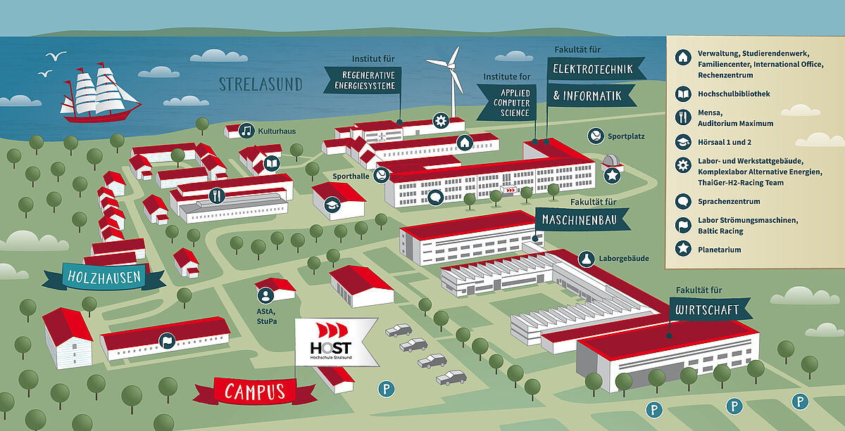 Campusplan der Hochschule Stralsund